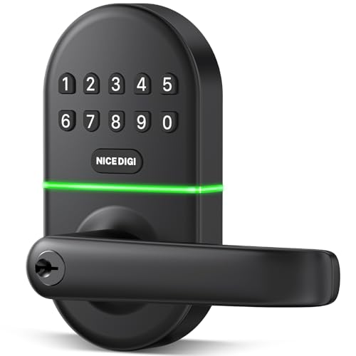 Keypad Door Lock with Handle: Keyless Entry Smart Lock for ...