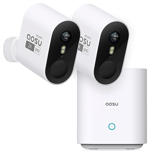 aosu Security Cameras Wireless Outdoor Home System, True 2K HD ...