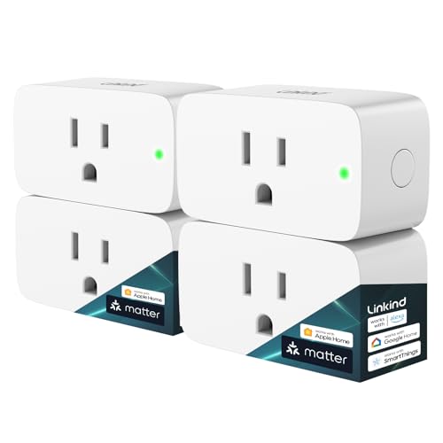 Linkind Matter Smart Plug, Work with Apple Home, Siri, Alexa, ...