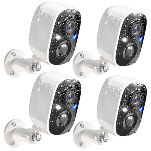 GMK Security Cameras Wireless Outdoor 4 Pack, 2K Battery Powered ...