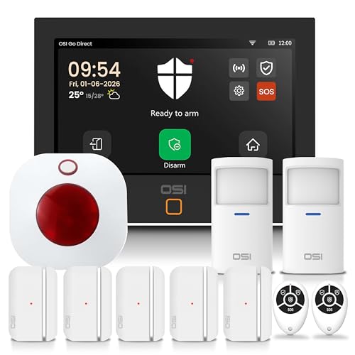 OSI Alarm System Gen 2 (4G), 11pc, DIY, Motion & ...