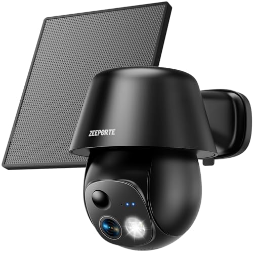 Solar Security Cameras Wireless Outdoor, 2K Pan/Tilt 360° View Solar/Battery ...