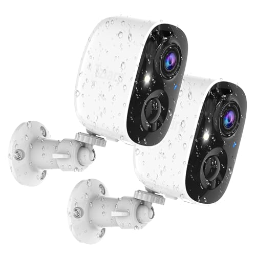 Security Cameras Wireless Outdoor,2K Indoor WiFi Wireless Cameras,Outside Battery Powered ...
