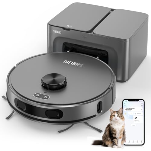 SHELIKI Robot Vacuum and Mop Combo, 3-in-1 Robotic Vacuums Cleaner ...