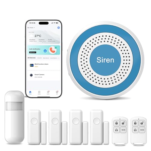 Clouree Home Security System, Home Alarm System Wireless 8 Piece ...