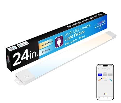 Enbrighten Vibe Plug-in Smart Under Cabinet Lights, 24in, Adjustable White ...